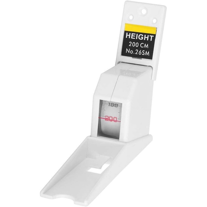 Ruleta de masurare a inaltimii, retractabil, 2m, alb