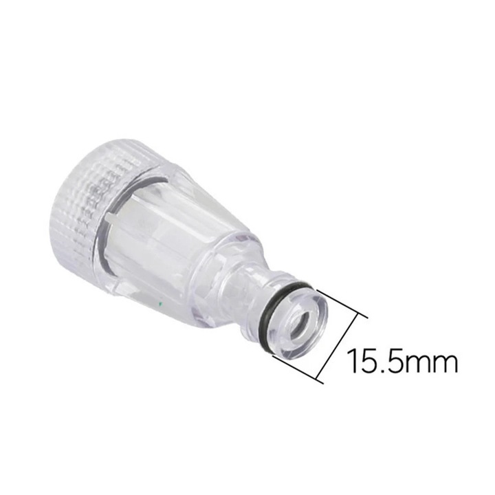 Autómosó vízszűrő, 6.4cm, átlátszó, max. nyomás 175 PSI