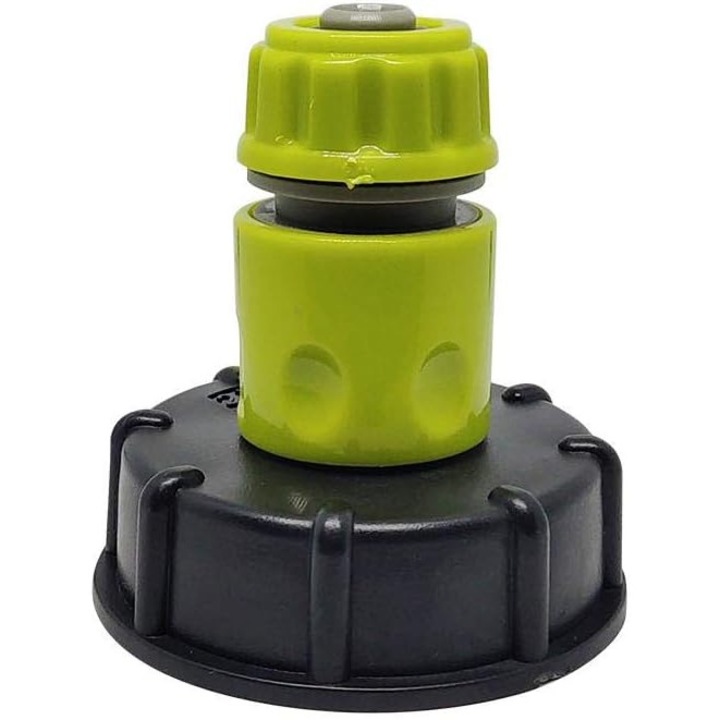 IBC csap tömlő adapter, műanyag, fekete, DN60, 60mm x 20mm