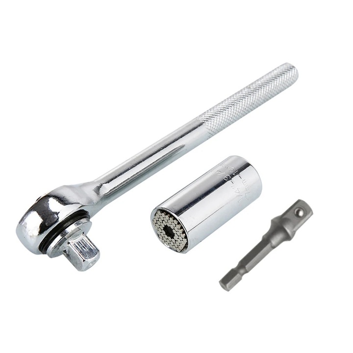 Комплект многофункционални ключове с тресчотка 3 части 7-19мм, универсален накрайник, ръчни инструменти