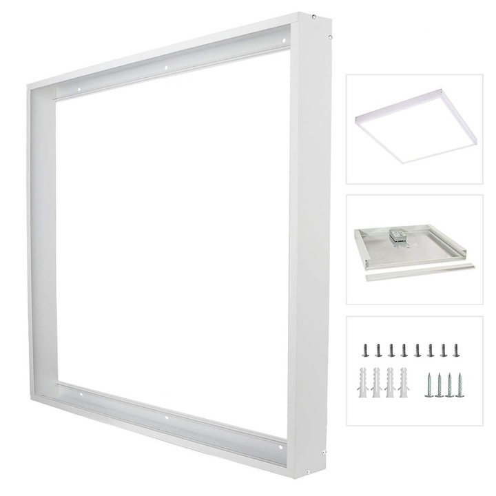 Rama montaj LEDIGANT, panou LED pe tavan 30x30 cm, culoare alb