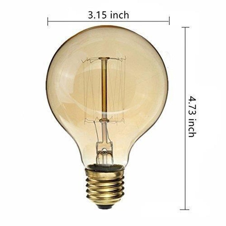 Комплект от 6 крушки с нажежаема жичка 40W G80 E27 топло бяло 220V