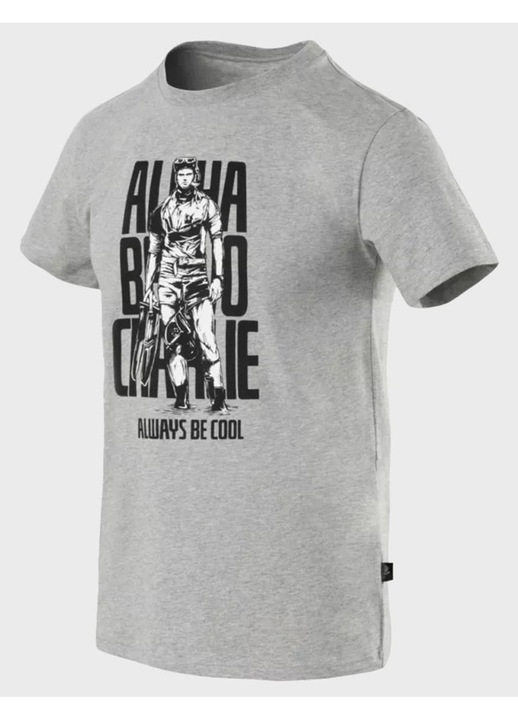 Tricou Pentru Barbati, Helikon-Tex, Cu Imprimeu Graphic, Stil Casual, Decolteu Rotund, Croiala Normala, Maneci Scurte, Pentru Uz Zilnic, 100% Bumbac, Gri, Grau