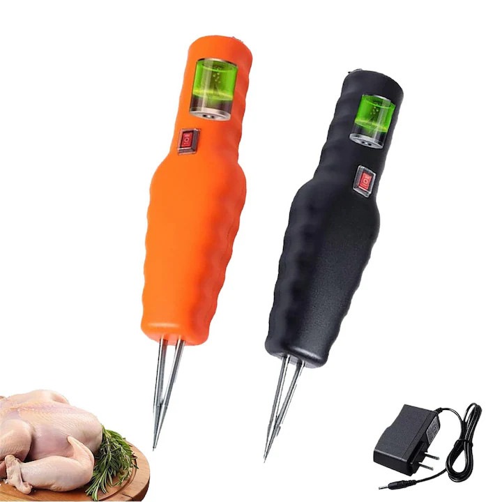 Set 2 curatitoare electrice pentru pasari, reincarcabile, impermeabile, negru + portocaliu, 4200mAh, 240rpm