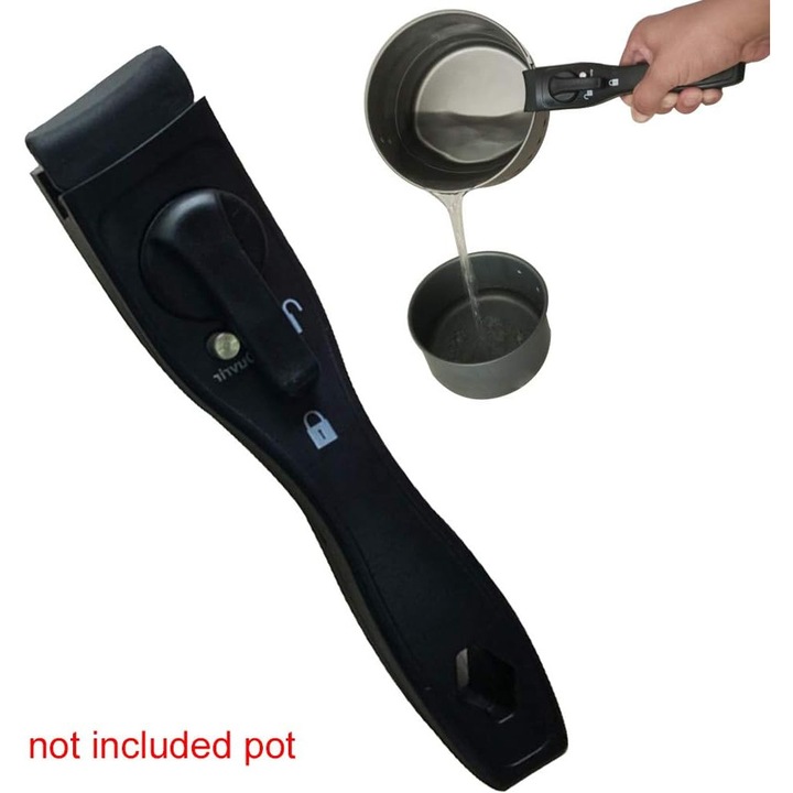 Maner ergonomic detasabil din bakelita, rezistent la caldura, pentru oale si tigai