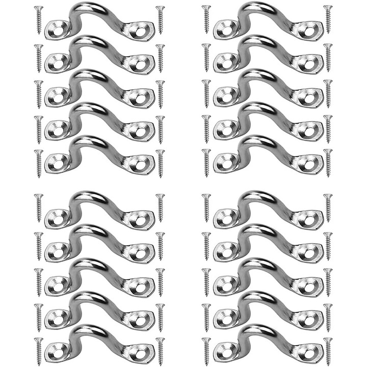 Set 20 Placi Ochi din Inox, Capacitate Mare, 4mm, pentru Ambarcatiuni