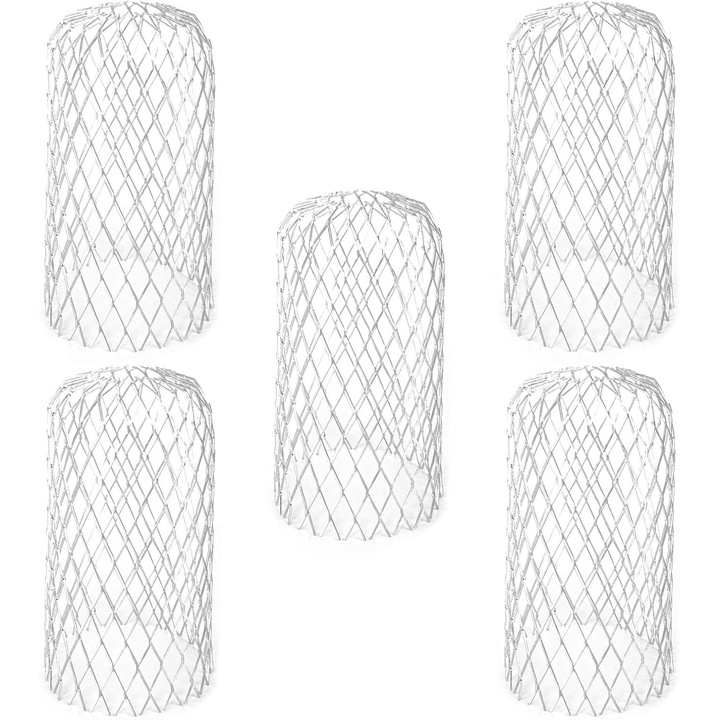 Set 5 filtre de frunze din aluminiu pentru jgheaburi, 15x8cm, argintii