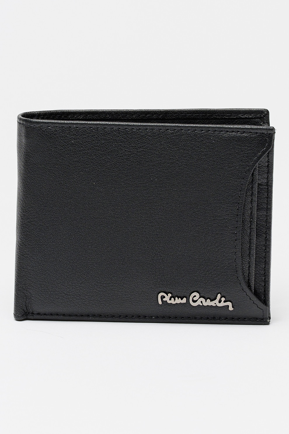Pierre Cardin, Portofel pliabil din piele cu logo, Negru