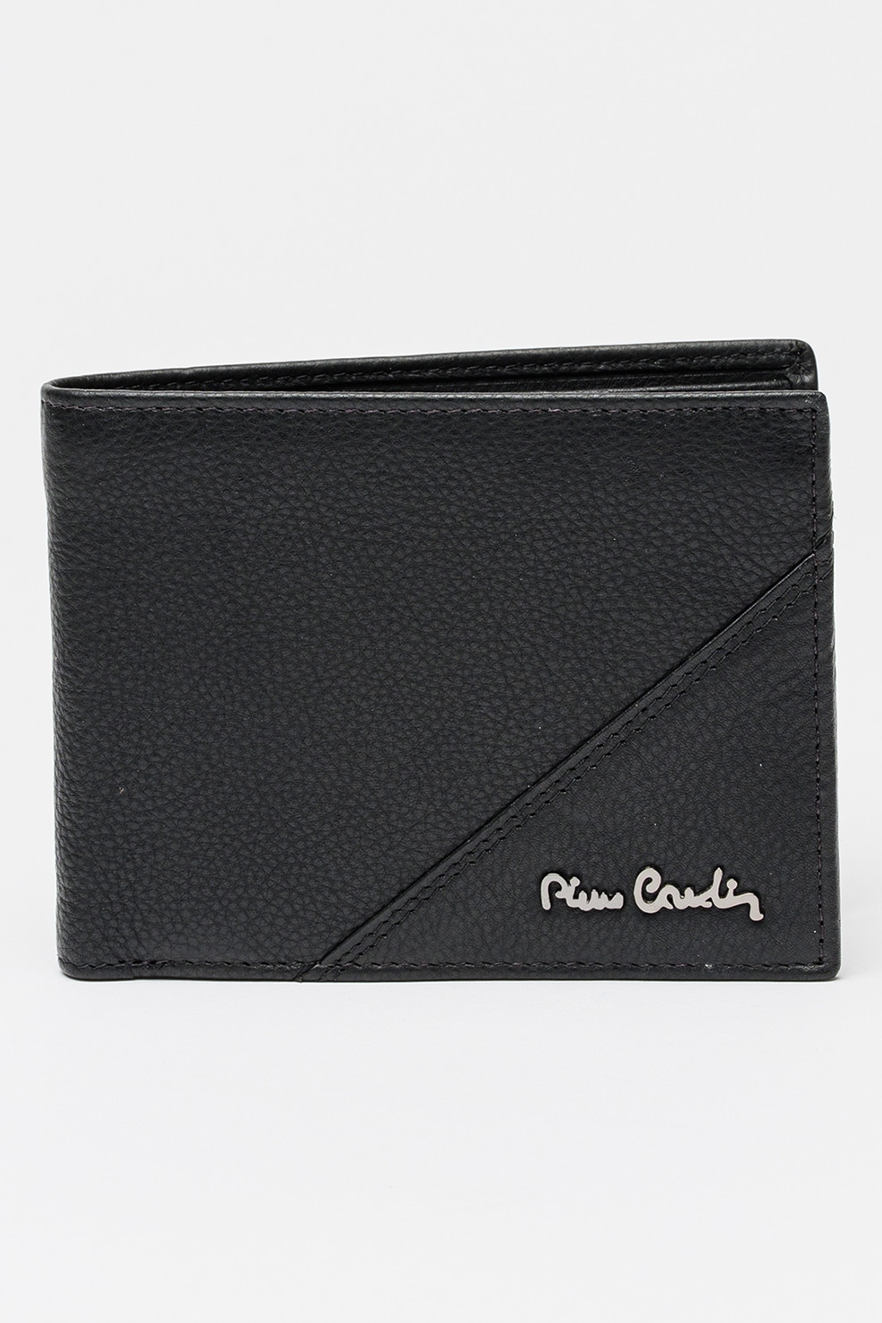Pierre Cardin, Portofel din pieel cu aspect granulat, Negru