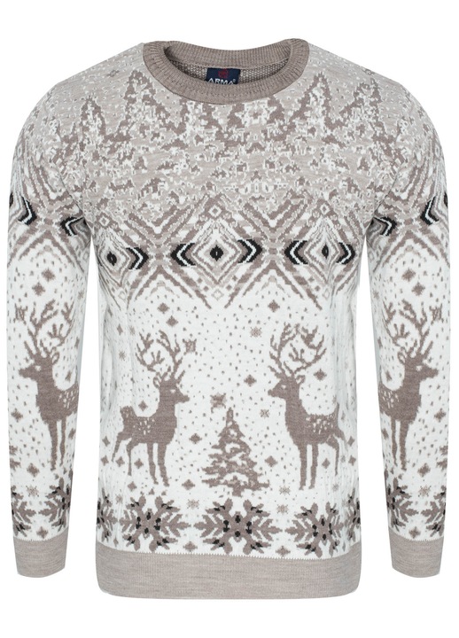 Pulover barbati, Arma, model 2310, bej, Craciun