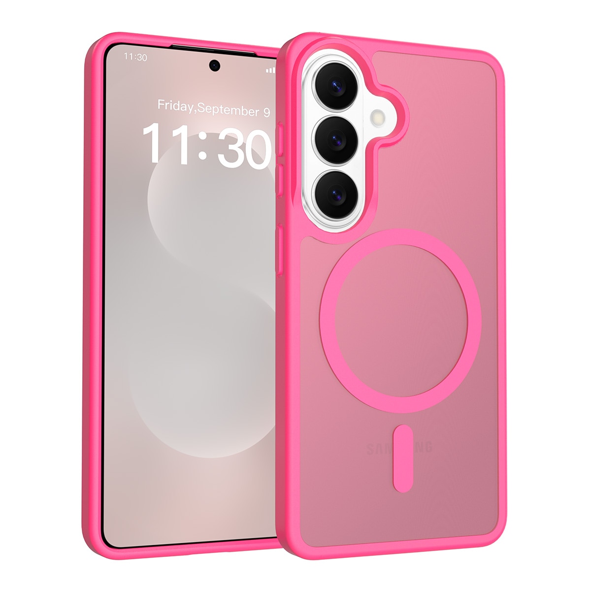 Husa de protectie pentru Samsung Galaxy S26, Omelivon, MagSafe, Incarcare Wireless, Antisoc, Margini Ridicate pentru Protectia Ecranului si a Camerelor, Materiale Premium, Roz inchis