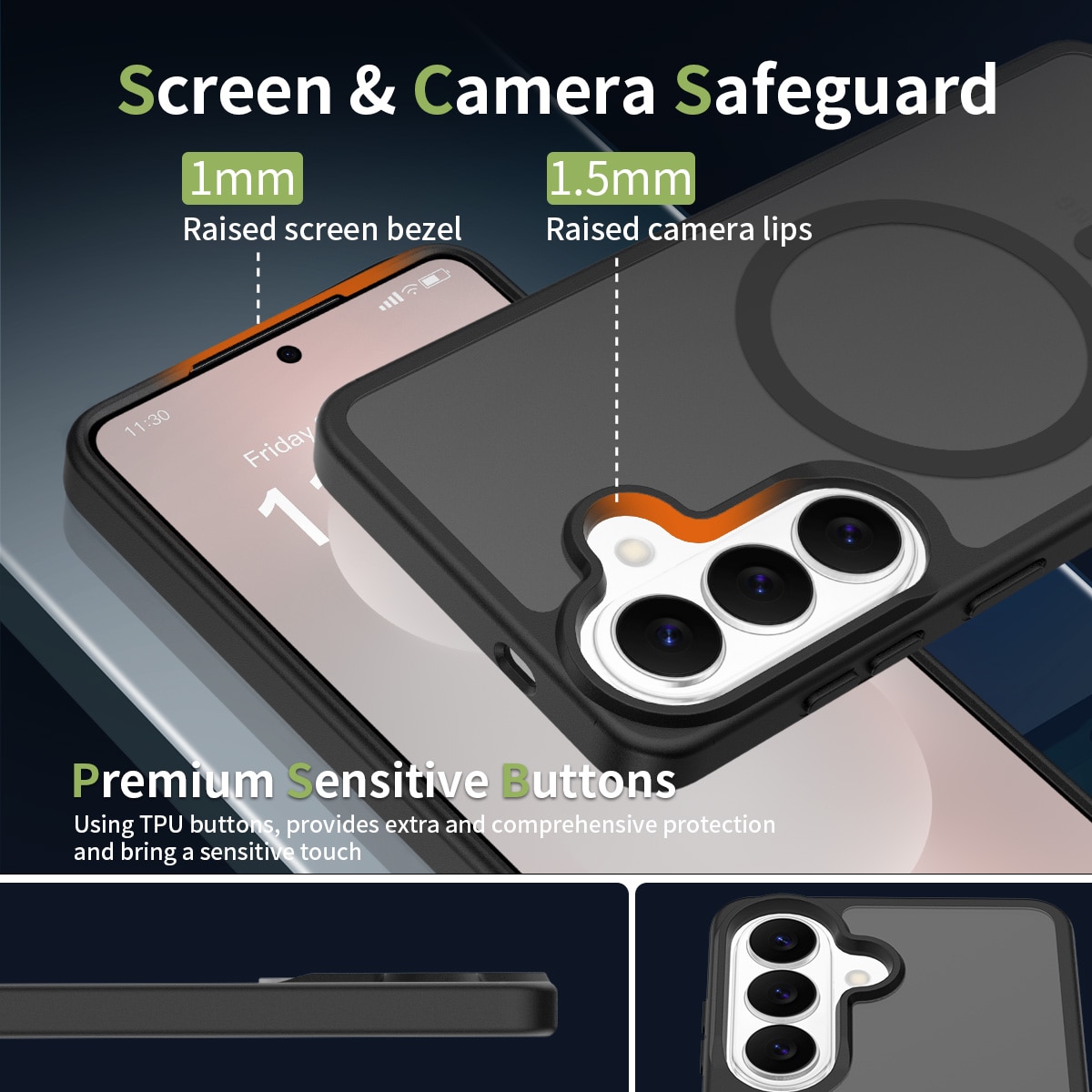 Husa de protectie pentru Samsung Galaxy S26, Omelivon, MagSafe, Incarcare Wireless, Antisoc, Margini Ridicate pentru Protectia Ecranului si a Camerelor, Materiale Premium, Negru