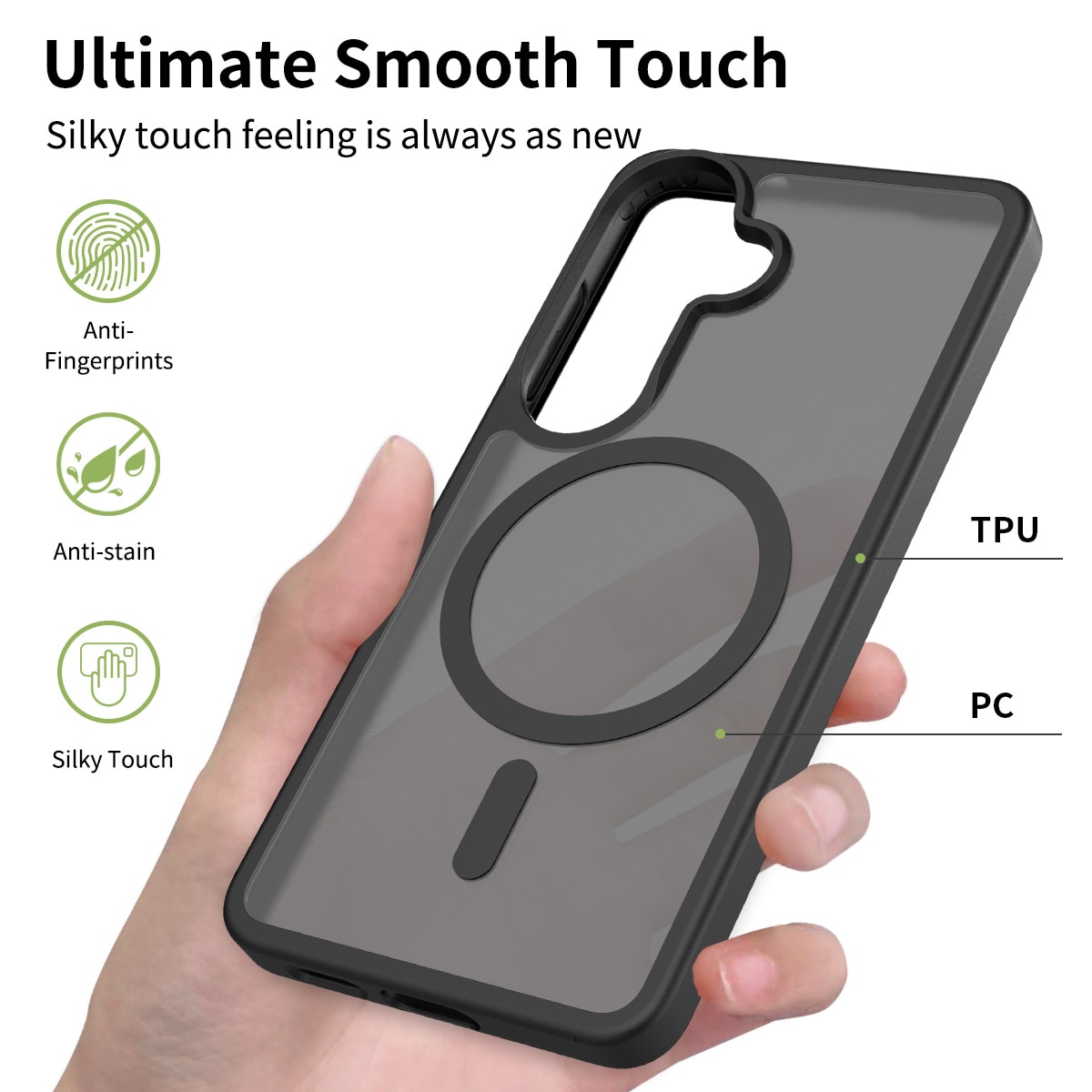 Husa de protectie pentru Samsung Galaxy S26, Omelivon, MagSafe, Incarcare Wireless, Antisoc, Margini Ridicate pentru Protectia Ecranului si a Camerelor, Materiale Premium, Negru