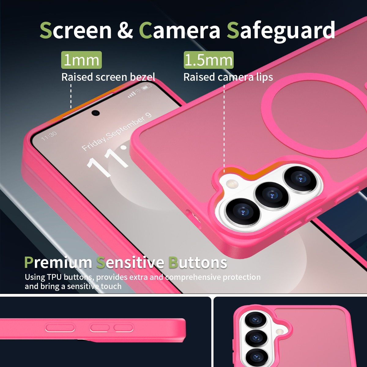 Husa de protectie pentru Samsung Galaxy S26 Plus, Omelivon, MagSafe, Incarcare Wireless, Antisoc, Margini Ridicate pentru Protectia Ecranului si a Camerelor, Materiale Premium, Roz inchis