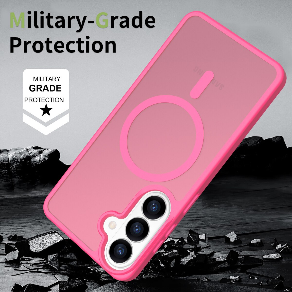 Husa de protectie pentru Samsung Galaxy S26 Plus, Omelivon, MagSafe, Incarcare Wireless, Antisoc, Margini Ridicate pentru Protectia Ecranului si a Camerelor, Materiale Premium, Roz inchis