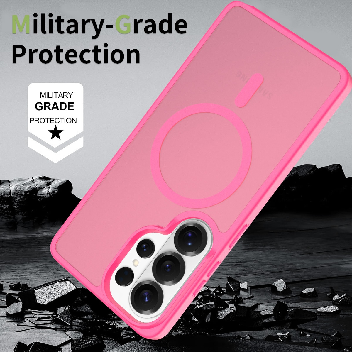 Husa de protectie pentru Samsung Galaxy S26 Ultra, Omelivon, MagSafe, Incarcare Wireless, Antisoc, Margini Ridicate pentru Protectia Ecranului si a Camerelor, Materiale Premium, Roz inchis