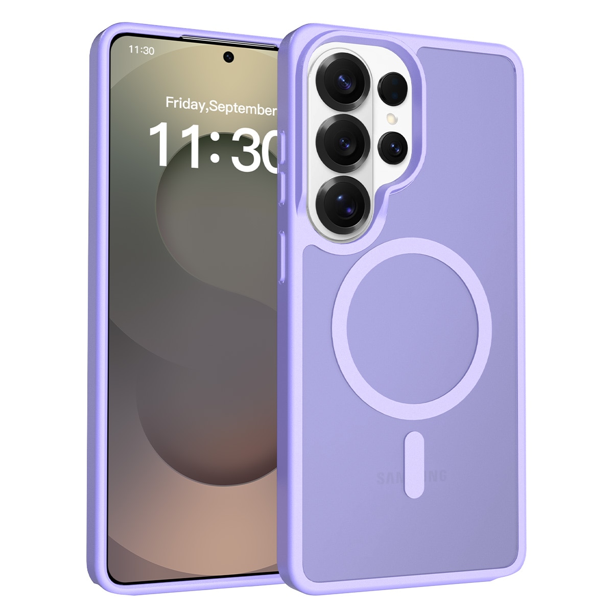 Husa de protectie pentru Samsung Galaxy S26 Ultra, Omelivon, MagSafe, Incarcare Wireless, Antisoc, Margini Ridicate pentru Protectia Ecranului si a Camerelor, Materiale Premium, Violet deschis