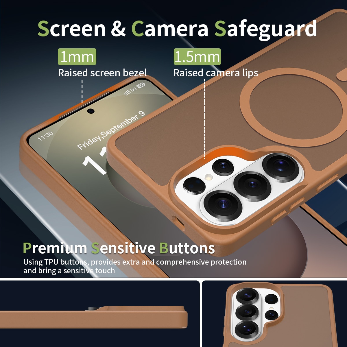 Husa de protectie pentru Samsung Galaxy S26 Ultra, Omelivon, MagSafe, Incarcare Wireless, Antisoc, Margini Ridicate pentru Protectia Ecranului si a Camerelor, Materiale Premium, Maro