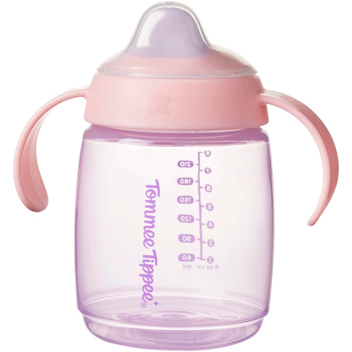 Чаша Tommee Tippee, Sippee, Преходна, Капак, 6+ месеца, 300 мл, Розов