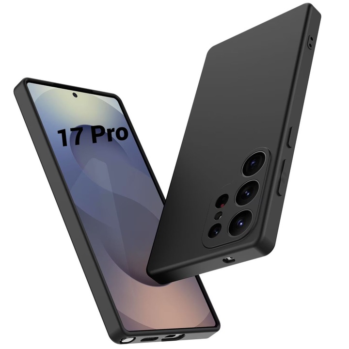 Husa de silicon ultra slim pentru Iphone 17 Pro Negru
