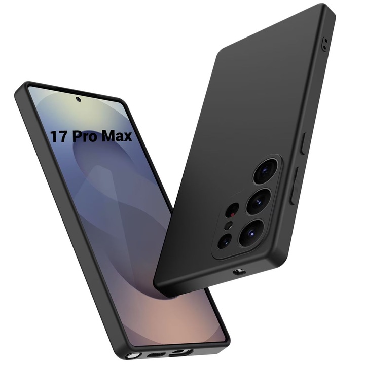 Husa de silicon ultra slim pentru Iphone 17 Pro Max Negru