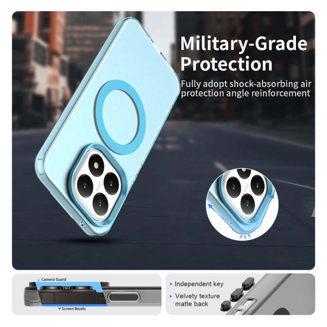 Husa Upzz® Tech Candy Pentru Xiaomi 15T, Tehnologie Magsafe, Protectie La Camera si Colturi, Albastru