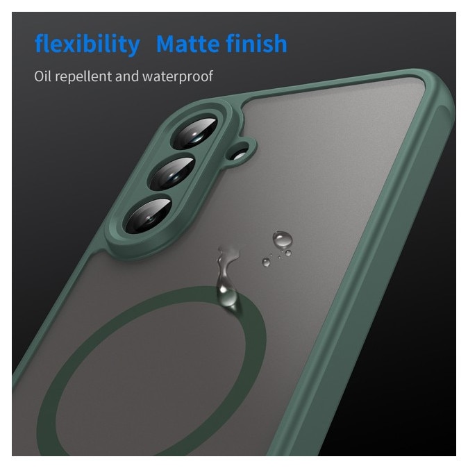 Husa Upzz® Halo Pentru Samsung Galaxy A56, Magsafe, Protectie Camere si Colturi, Super Rezistenta, Verde