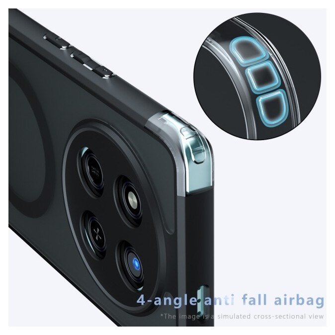 Husa Upzz® Pure Pentru Honor 400 Pro, Compatibila cu MagSafe, Carcasa Magnetica Integrata, Anti-Soc, Neagra