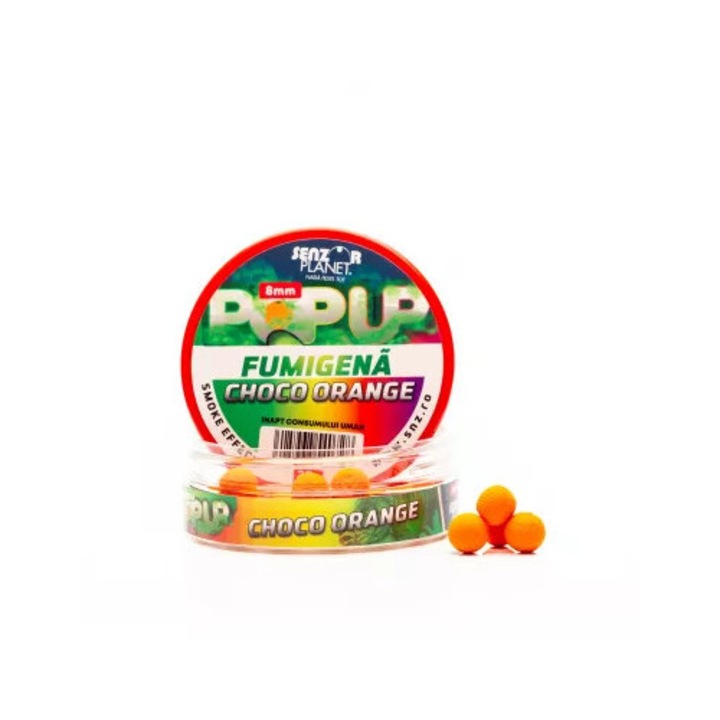 Momeală cârlig Senzor Planet Pop-Up Fumigenă Choco Orange 8mm 25g, portocalie