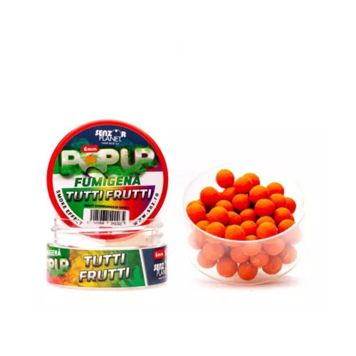 Momeală carlig Senzor Planet, Pop-Up Fumigenă Tutti Frutti, portocalie, 6mm, 15g