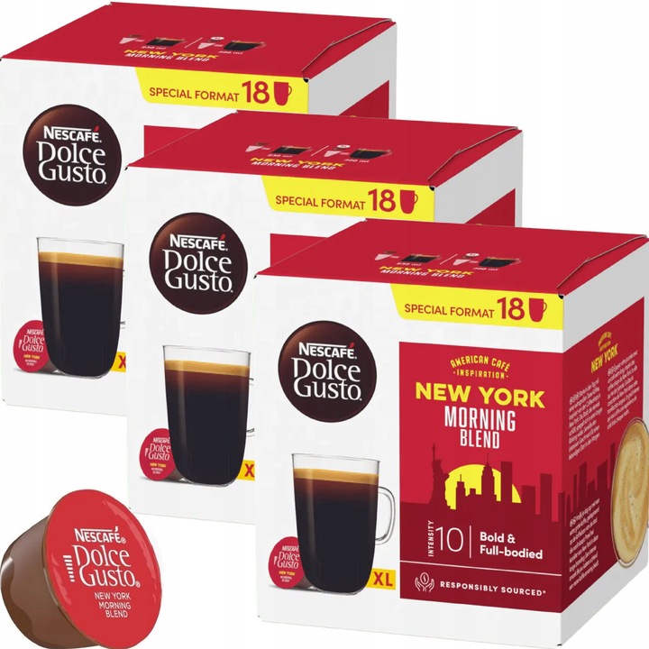 Cafea, Nescafé Dolce Gusto, New York Morning Blend, 54 capsule, 3 x 149, 4g