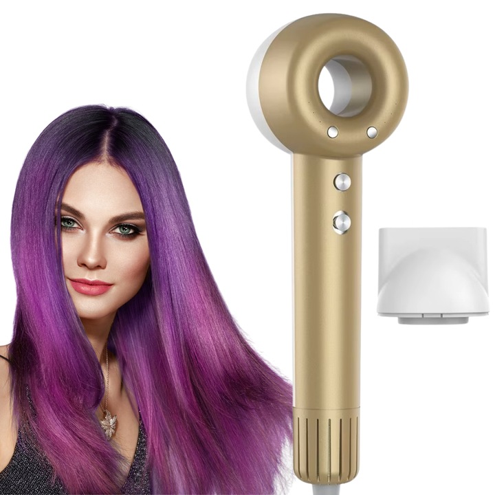 TrustTech professzionális csendes hajszárító negatív ionokkal, fekete, Anti-Frizz (600 millió negatív ion), 110.000 ford./perc, 3 sebességfokozat, 45-70 °C hőmérséklet, koncentrátor fúvóka, digitális motor