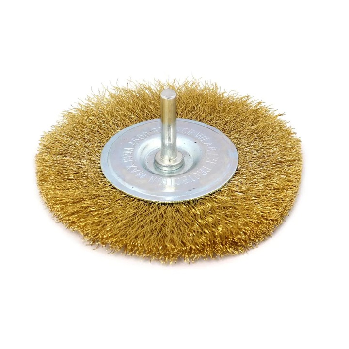 Perie circulara, cu tija, pentru metale moi, Peromex 714106G, diametru 100 mm