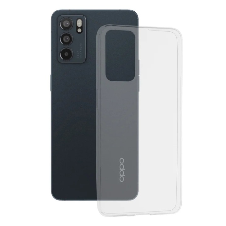 Husa pentru Oppo Reno6 5G, SKYDDAR INNOVATION, ClearGuard, din silicon transparent, set cu sticker, Transparenta