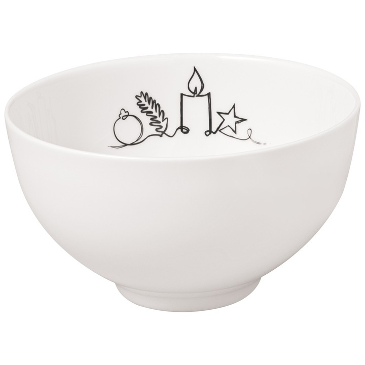 Bol cereale/supa, Statement lines XMAS, portelan, alb, Villeroy&Boch- 439092