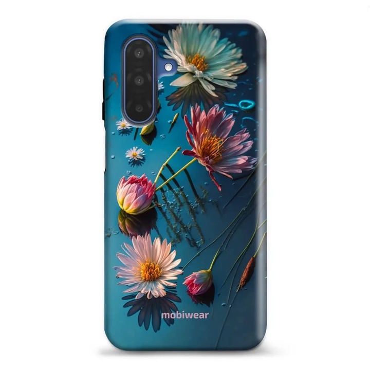 Mobiwear Elite Pro strapabíró tok Samsung Galaxy A17 / A17 5G-hez, többszínű, műanyag és TPU anyag, virágos design
