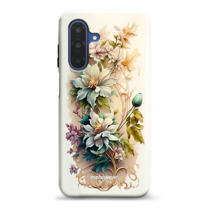 Carcasa rezistenta Mobiwear Elite Pro pentru Samsung Galaxy A17 / A17 5G, design cu flori, multicolor, material plastic si TPU, set 1 husa