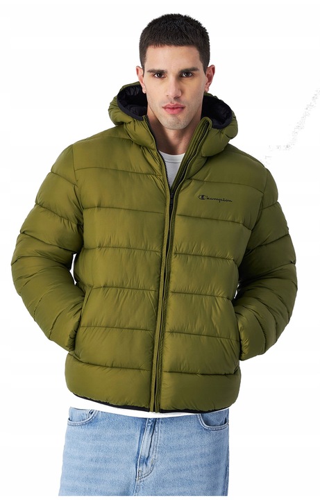 Мъжко яке Champion, модел 220342-GS573, зелено, синтетичен пух, полиамиден материал, дълги ръкави, цип
