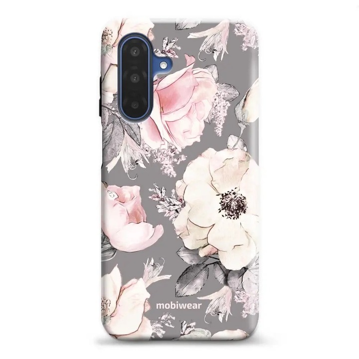 Mobiwear Elite Pro strapabíró tok Samsung Galaxy A17 / A17 5G telefonhoz, többszínű, műanyag és TPU anyag, virágmintás