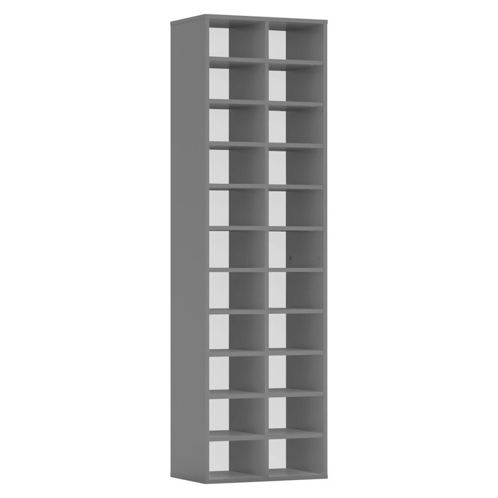 Pantofar DacEnergy©, realizat din DTD laminat, 54 x 34, 3 x 184, 2 cm, cu polite, 2 randuri, grafit