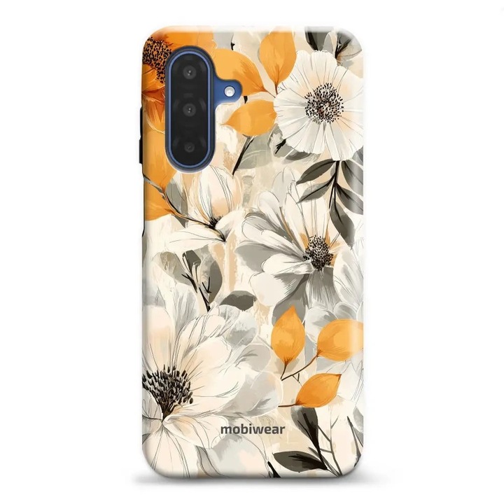 Mobiwear Elite Pro tartós tok Samsung Galaxy A17 / A17 5G-hez, többszínű, műanyag és TPU anyag, virágos design