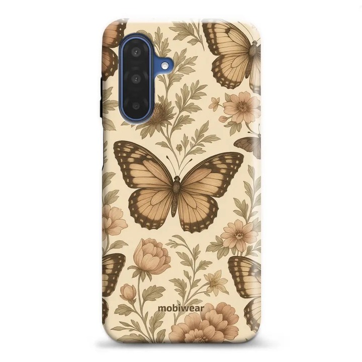 Carcasa rezistenta Mobiwear Elite Pro pentru Samsung Galaxy A17 / A17 5G, protectie dubla, culoare bej, set 1 husa