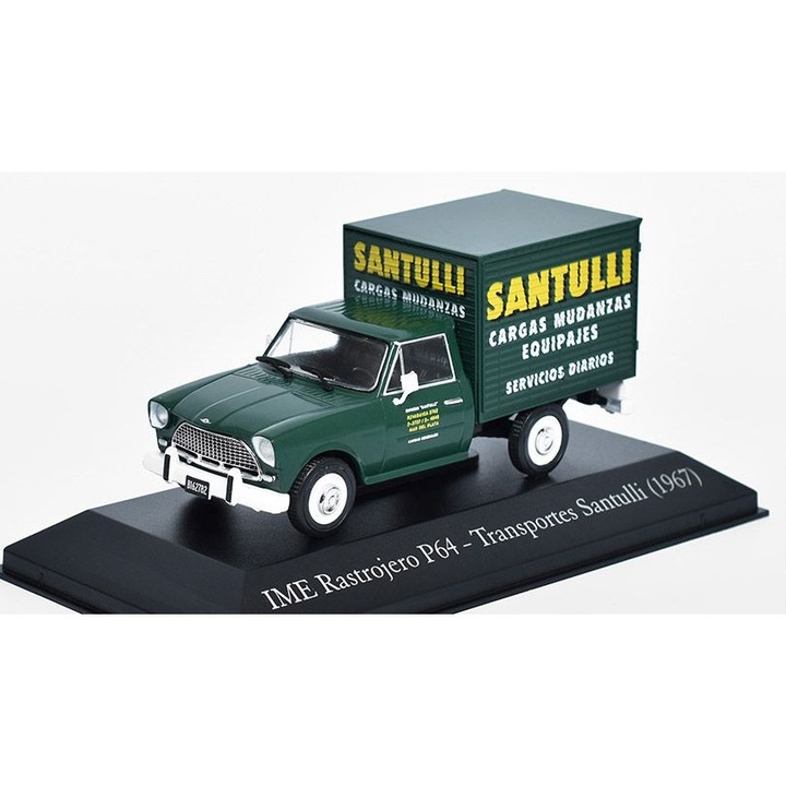 Macheta IME Rastrojero P64 Transportes Santulli 1967 zöld, 1:43 méretarány