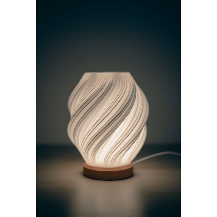 Lampa de masă Twist Mini, design fluid, lumina ambientala calda, 17cm