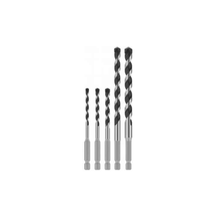 Set de 5 burghie PRO HEX-5, 4x100, 5x100, 6x100, 8x150, 10x150 mm