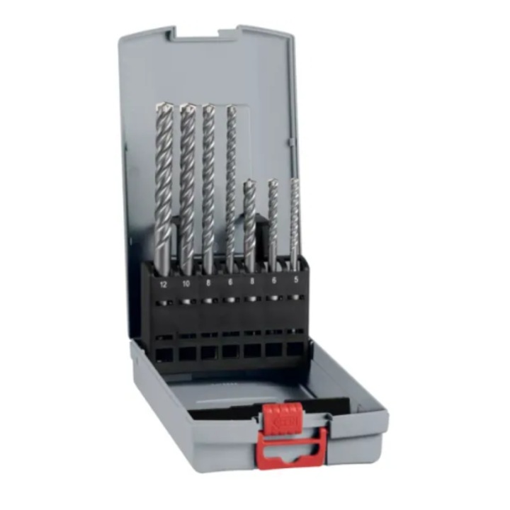 BOSCH PRO Set 7 burghie SDS-PLUS, 5/6/8/6/8/10/12 mm