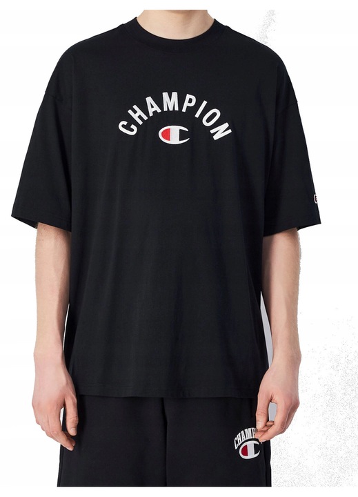Tricou barbatesc Champion 220798-KK001, bumbac, cu maneca scurta, negru
