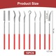 Set 10 pile de precizie, asskanaer, Set pile diamantate, Forme variate, Robusta si durabil, Rezistent la uzura, Design ergonomic, Slefuire razuire, Forme variate pentru lemn si metal, Diamantate, 18*15*1 cm, Argintiu/Rosu