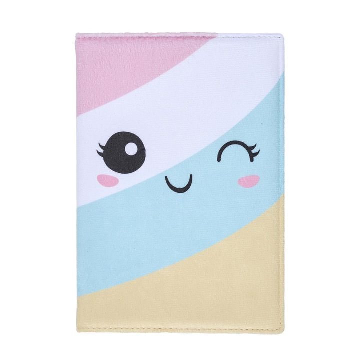 Caiet de notite A5 cu coperta din blanita, Model Funny, 21x14 cm, Multicolor