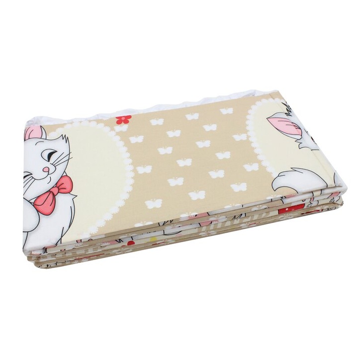 Set 2 aparatori laterale Prichindel Marie crem, 180x30cm, bumbac